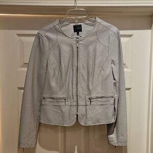 The Limited Light Gray Faux Leather Jacket